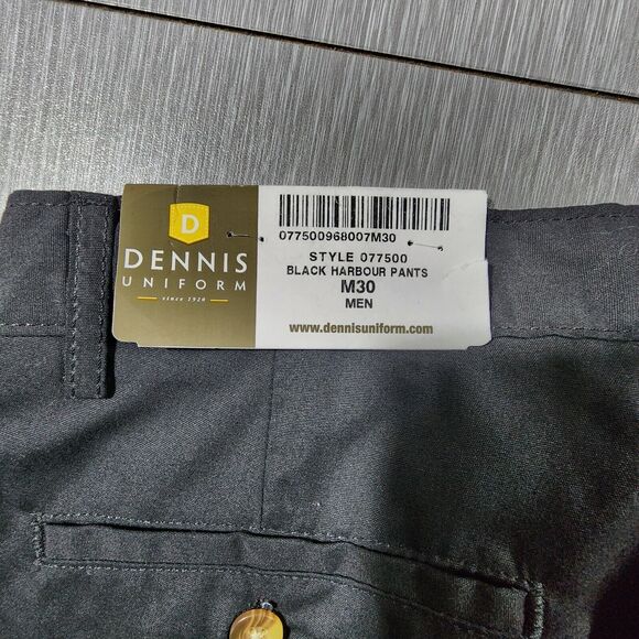 Dennis Uniform Men's Flat Front Pants Black Harbour Size 30x32 NWT - Picture 9 of 12